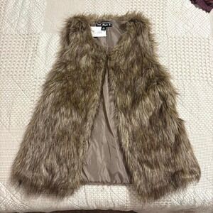 vintage deadstock Say What? Brown faux fur vest